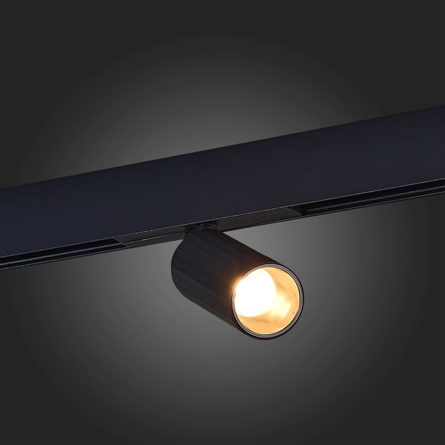 Магнитный трековый светильник Черный LED 1*12W 3000K 550Lm Ra>90 IP20 D50xH173 48V